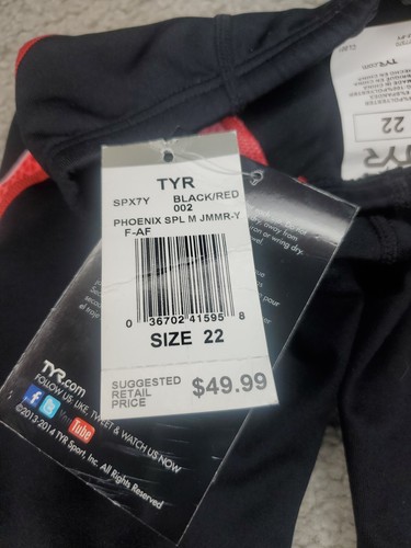 TYR Youth Boy's Jammer Durafast Elite Sports Swimsuit Bathing Suit Boy's SIZE 22 - Picture 3 of 8