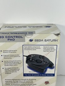 Sega Saturn Black OEM 3D Control Pad Controller MK-80117 *TESTED* Boxed
