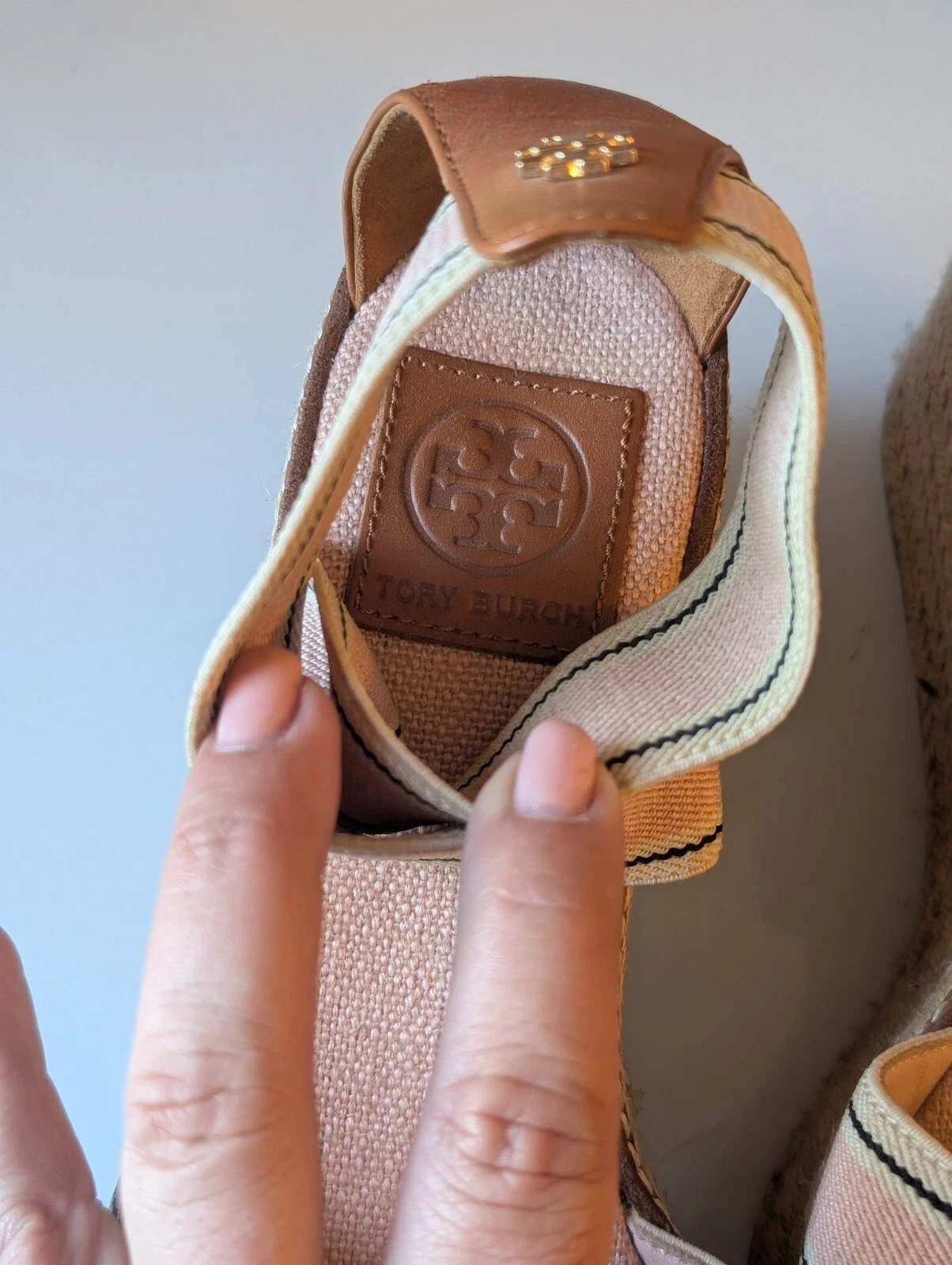 Tory Burch Frieda 50 mm donna 8 cinturino elastico blush plateau espadrillas tacco