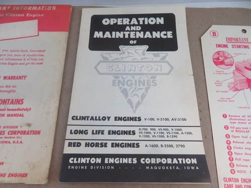 Clinton Engines Operation and Maintenance Manual Original - Picture 3 of 7