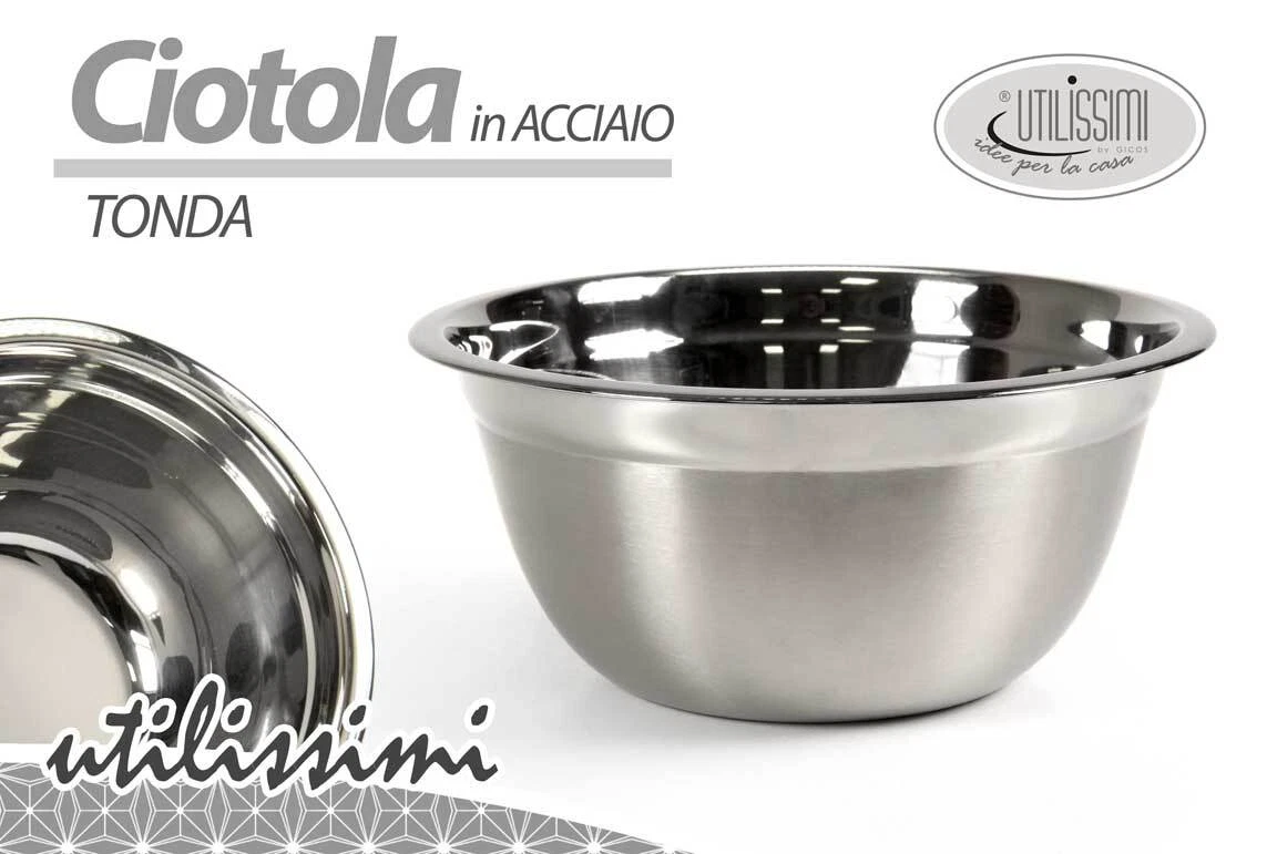 Giilayky Ciotola In Acciaio Inox 304 – 2800 Ml – Design Profondo Per Pane, Torte, Insalate – 19 X 13 Cm - 5