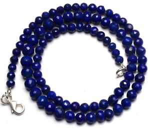Afghanistan Lapis Lazuli Gem Smooth 5 to 7MM Size Rondelle Beads Necklace 17/"