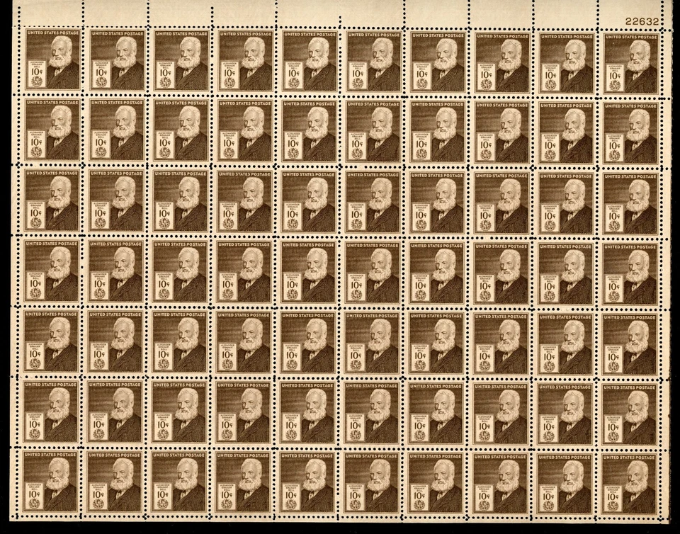 United States 1940 Alexander Graham Bell Scott# 893 Full Sheet Mint XF OG NH Gem - Image 2 of 2