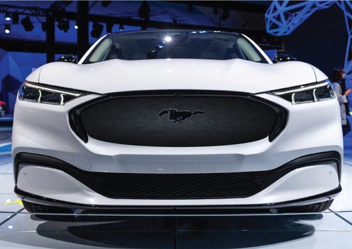 Fits Ford Mach-E Mustang Grille Vehicle Graphic Wrap USA Grid Metal Mesh Squares - 第 1/1 張圖片