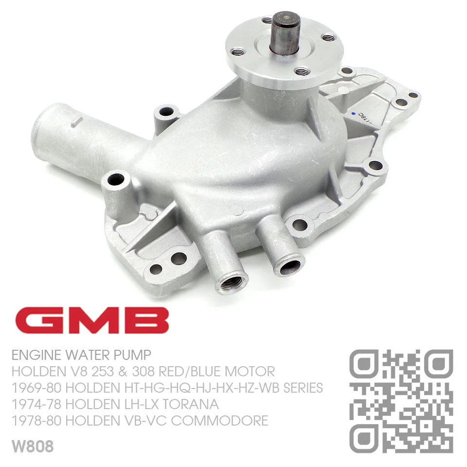GMB ENGINE WATER PUMP V8 253-308 RED/BLUE MOTOR [HOLDEN HT-HG-HQ-HJ-HX-HZ-WB] - image 4 of 4