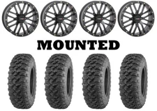Kit 4 Quadboss QBT446 Tires 29x9-14/29x11-14 on System 3 ST-3 Matte Black TER