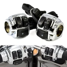 1" Motorcycle Handlebar Control Switches With Wiring Harness Kit For Harley