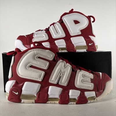 Size 10.5 - Supreme x Nike Air More Uptempo Red