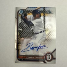 2022 Bowman Chrome Roberto Campos Detroit Tigers Autograph Rookie #CPA-RCS