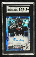 2021 Bowman Sapphire Edition Chrome Prospects Yolbert Sanchez SGC 9.5 Auto na4