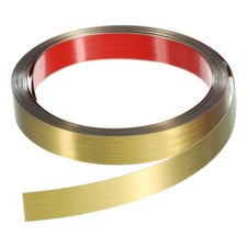 16.4ft x 0.79" Wall Trim Self Adhesive Stainless Steel Brushed Finish Golden