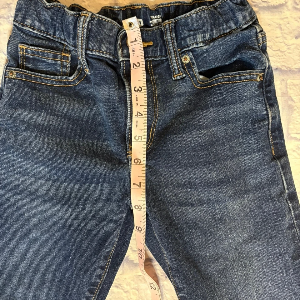 Pantalones de mezclilla azul marino antiguo con cintura elástica talla 10 ajustados para niños Foto 3 de 4