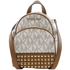 Michael Kors Mini Zaino Borchie PVC Bianco Donna Tracolla Borsa 3 Vie