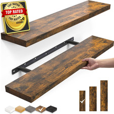 Floating Shelves Set of 2, 22.5 Inches Farmhouse Rustic Wood Wall Mounted Shelve