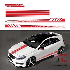 Sports Racing Stripe Car Sticker DIY Styling Decorative Hood Rearview Red