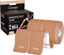 Kinesiology Tape 2 Rolls, Cotton Elastic Premium Athletic Tape, 33 Ft 40 Precut  1.25 per gallon