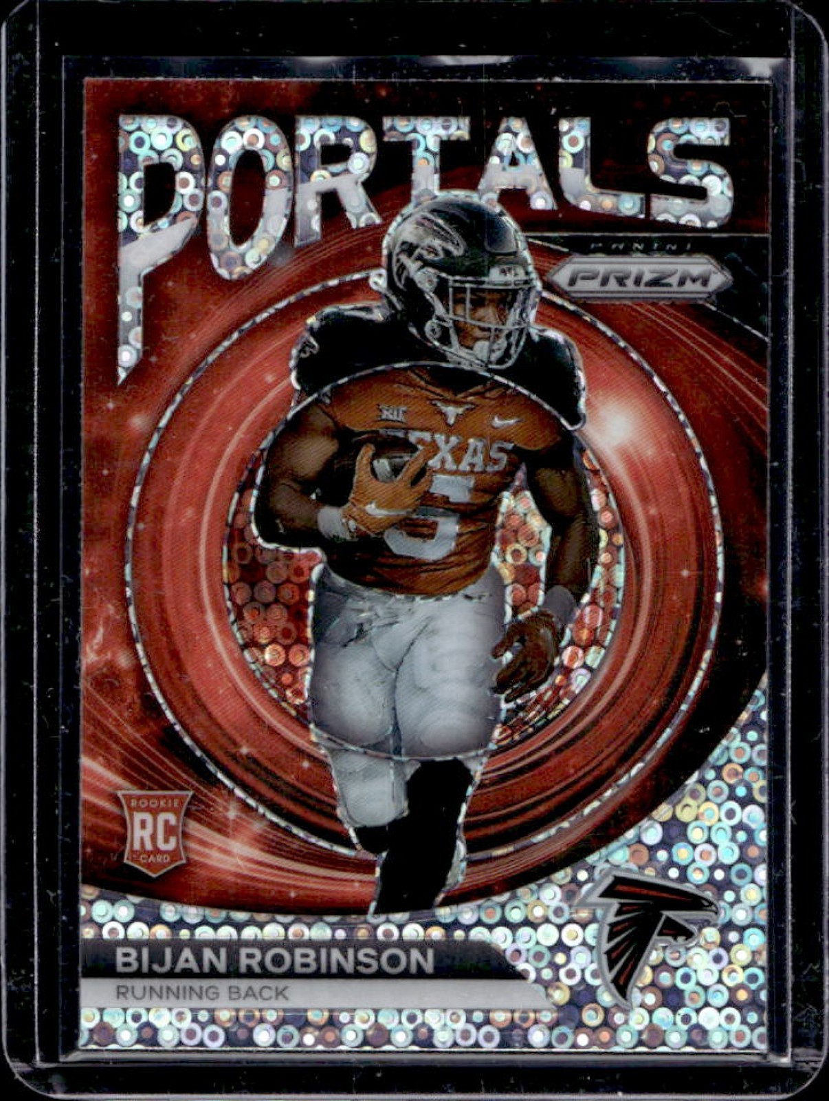 2023 Prizm Bijan Robinson Portals RC Prizm No Huddle #PO-8 Longhorns Falcons