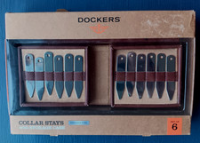 Dockers Stainless Steel Collar Stays 12 Piece for Dress Shirts Brand New