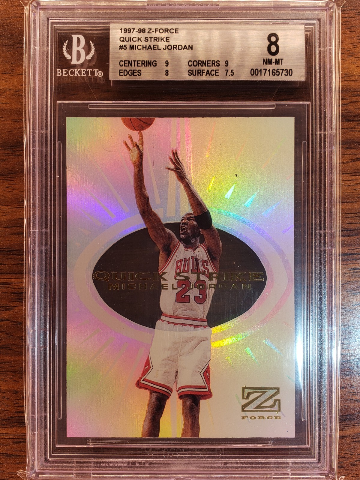 1997-98 Michael Jordan Quick Strike #5 of 12QS BGS 8 NM-MT MJ Skybox Z-Force