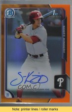 2015 Bowman Draft Chrome Pick Orange Refractor 6/25 Scott Kingery Auto READ f0v