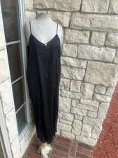 Diane Von Furstenberg Vintage Slip Nightgown Black Pajama Slip Gown Large