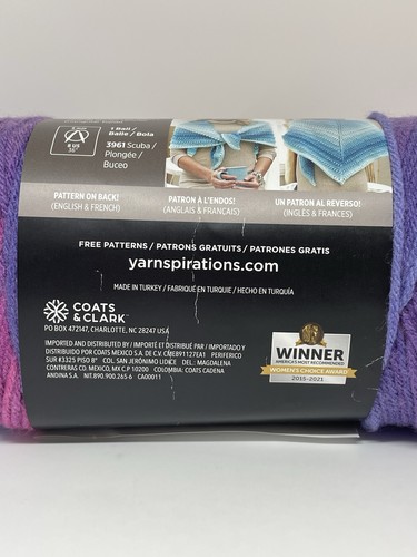 Lot Of 2 Skeins: Red Heart Super Saver Ombre yarn Color Sweet Treat Preown READ - Picture 6 of 8