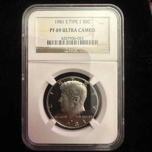 1981-S NGC PF69 Ultra Cameo Type 1 Kennedy PROOF Half Dollar Clad 50c