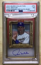 🔥Paul Molitor 2024 Topps Gilded Gold Framed Auto RUBY SSP 5/5 PSA 7 BREWERS