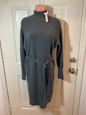 TAHARI, Size Med, Charcoal Gray, Sweater Dress w/Tie Belt.  Orig. $88.  NEW