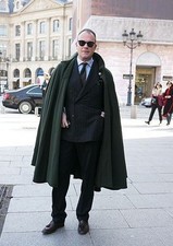 green wool garrick wool cape coat for men's