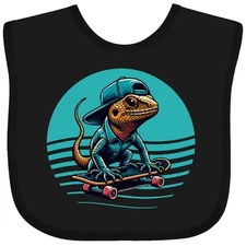 Inktastic Skateboarding Lizard Funny Skateboard Baby Bib Apparel Clothing Infant