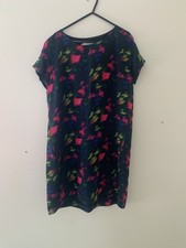Toast 100% Silk Shift Dress Size 10 Multicolour Abstract Print Knee Length