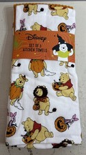 Disney Halloween WINNIE THE POOH  PIGLET 3 Pk Kitchen Towels 16x26 100 Cotton