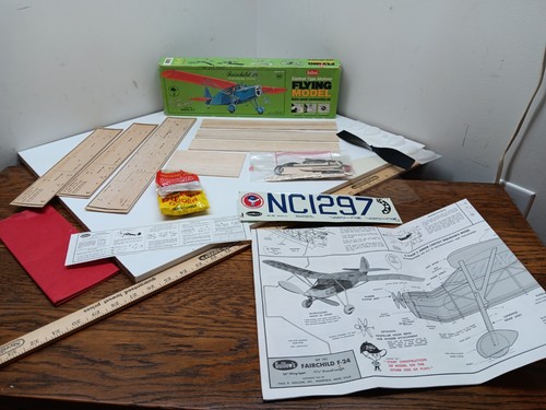 GUILLOWS #701 - FAIRCHILD 24 BUILD BY NUMBER BALSA FLYING MODEL KIT - NIB - Bild 11 von 23