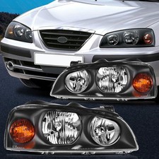Fits 04-06 Hyundai Elantra Headlights Assembly Driver & Passenger Sides Black