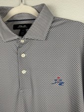 RLX Ralph Lauren Polo Shirt Mens Medium Gray Micro Print Golf Performance