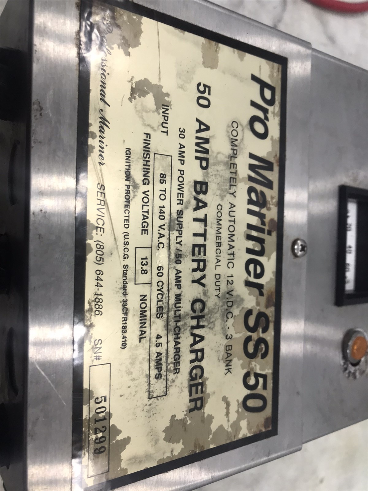 Professional Mariner ProMariner SS 50 A Amp Marine 3 bank battery charger