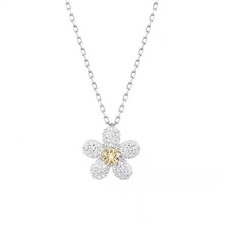 Swarovski Elements Crystal Tough Flower Necklace & Earrings, Chic Floral Jewelry