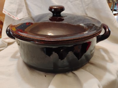 Vulcanian Italy Red Clay Baking Dish 10'' Few Small Chips