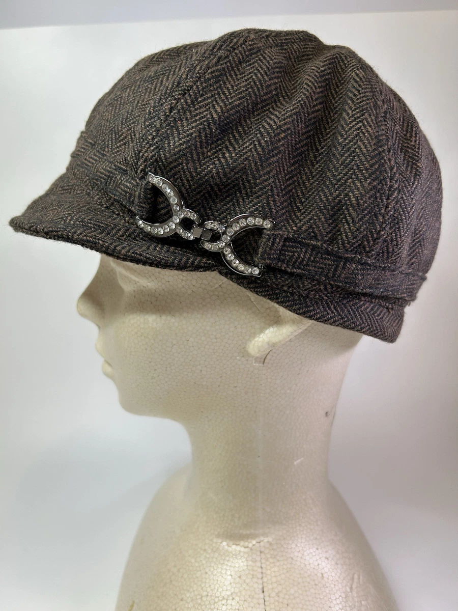 Scala Pronto Brown Knit Cadet Newsboy Cap Womens OSFM Y2K Hipster Chic Hat Scala Pronto Newsboy Wool Blend Knit Brown Women main image 4