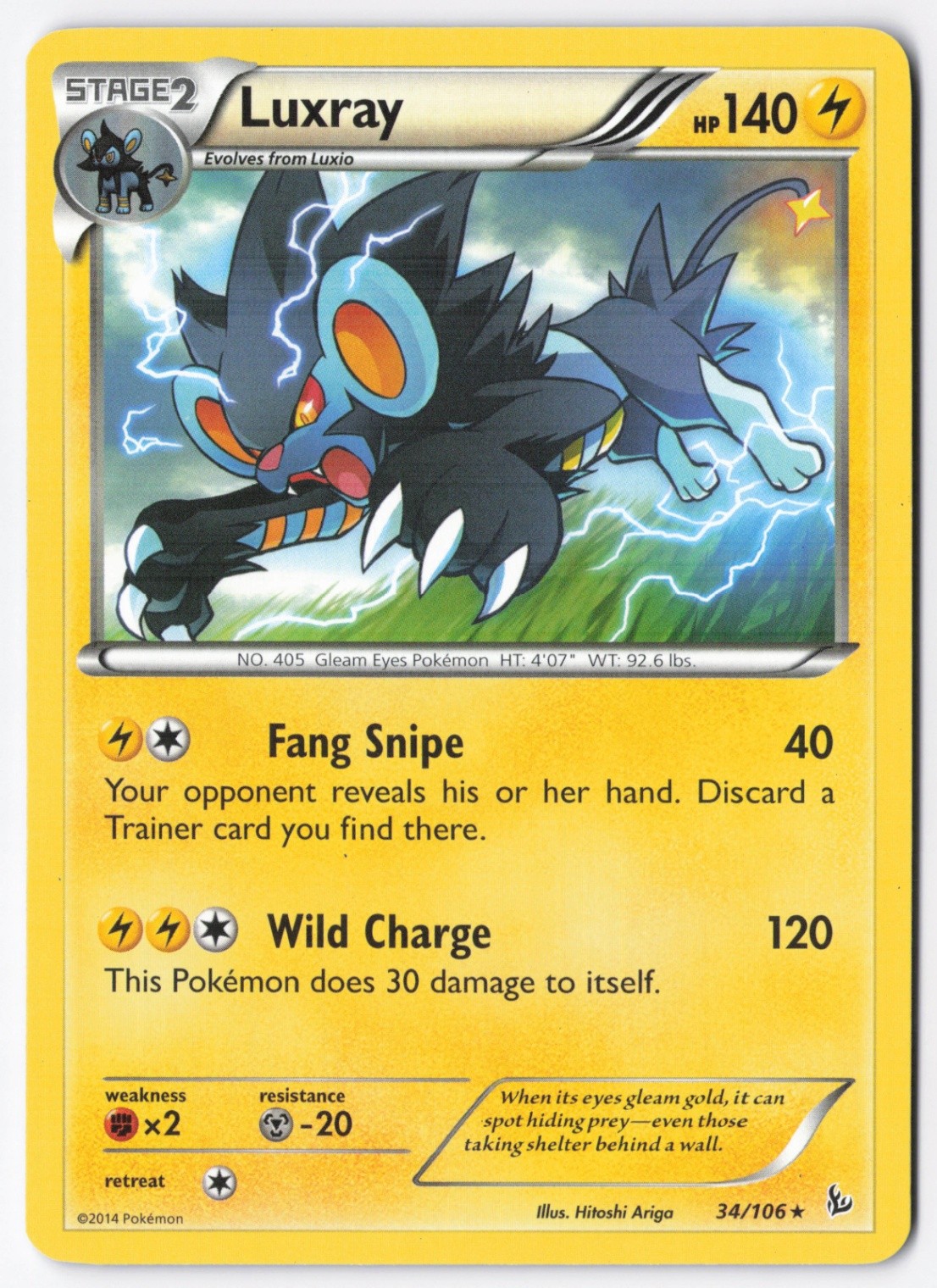 Luxray Normal Rare XY - Flashfire 34/106 NM
