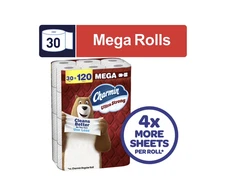 Charmin Ultra Strong Toilet Paper, 30 Mega Rolls, 220 Sheets/Roll