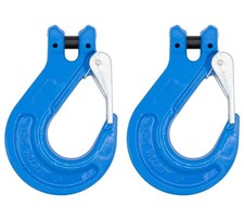 2pk Heavy Duty Grade 100 12 Clevis Sling Hook With Latch - 15000 Lbs Wll Blue