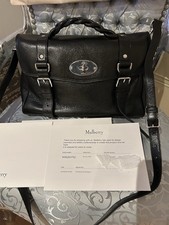Mulberry Alexa Black with plastic on postman’s lock & magnetic front straps