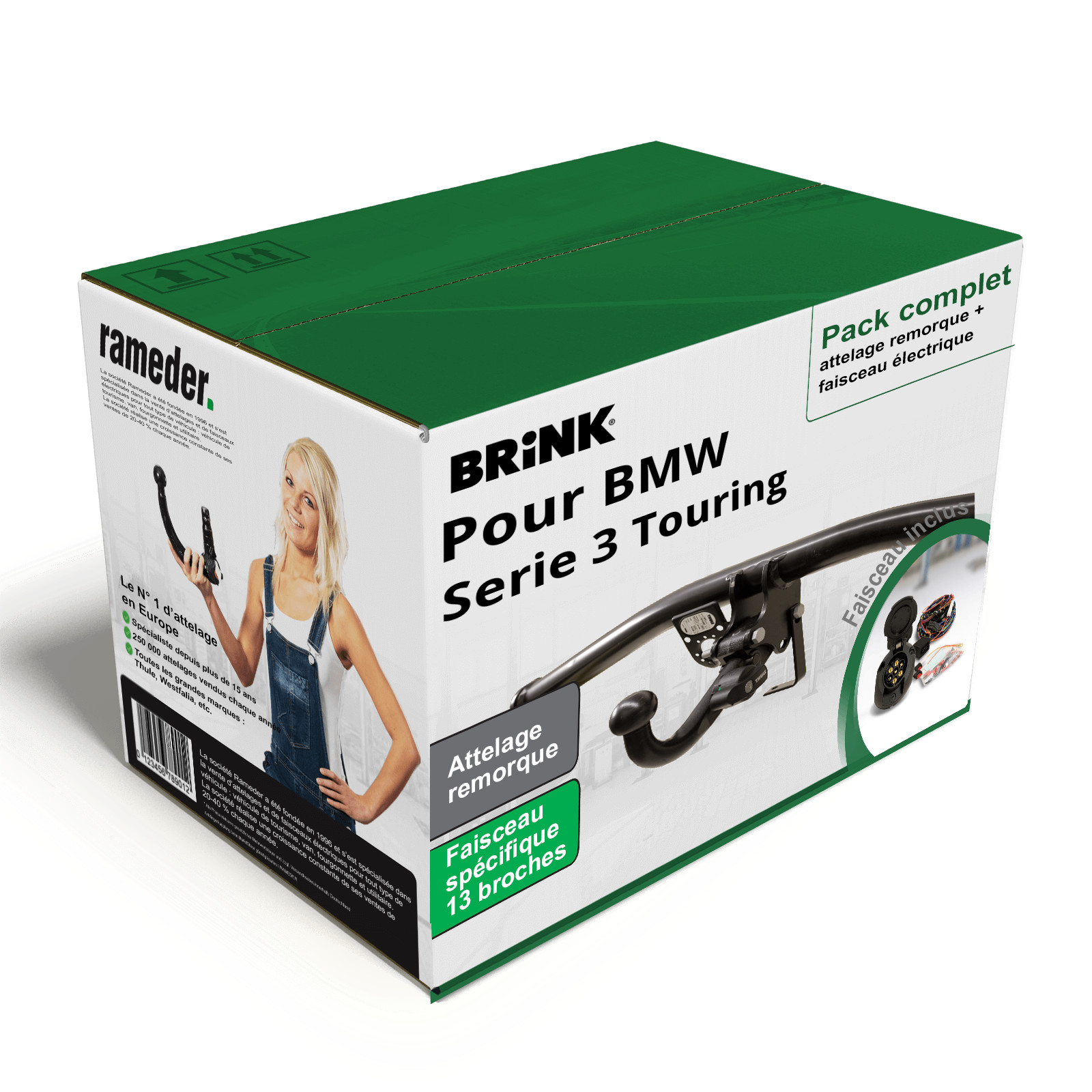 Attelage de remorque amovible Brink pour porte-vélo sur BMW Série 3 Touring