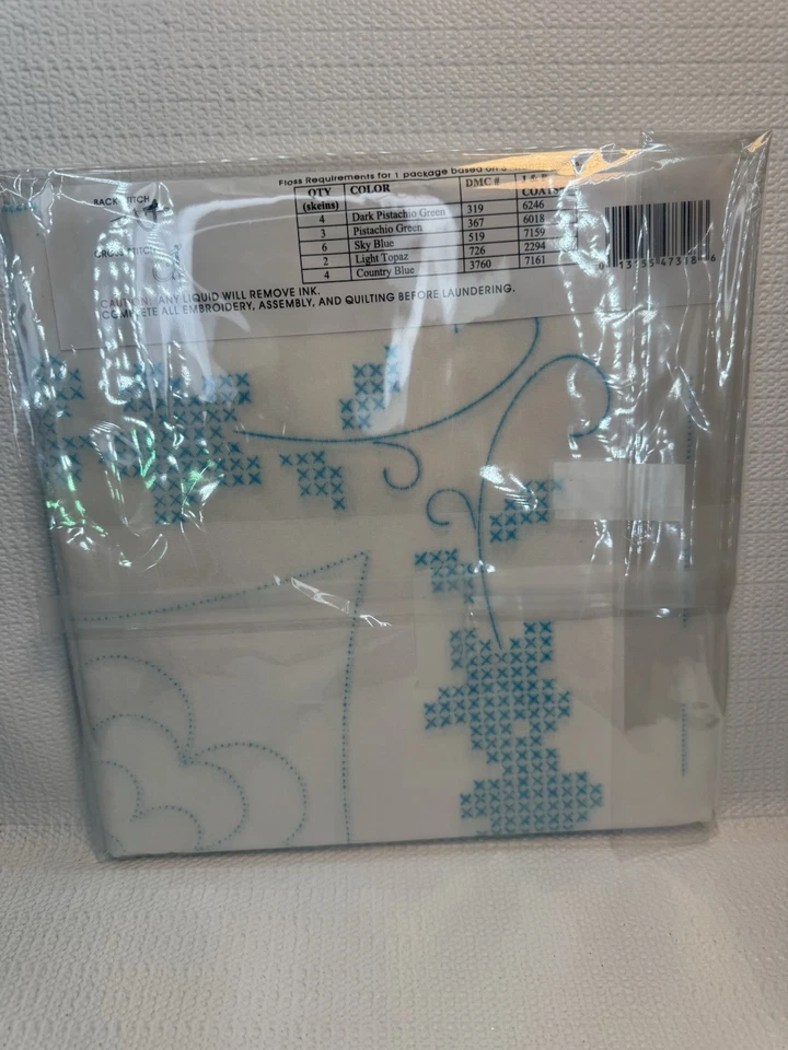 Jack Dempsey Needle Art 6- 18" Cross Stitch Embroidery Floral Block #318 - Image 2 of 2