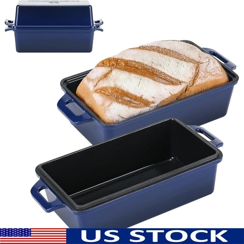 Durable Cast Iron Bread Pan Set Sourdough Baking Oven Safe Nonstick cookware New