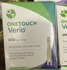 OneTouch Verio Test Strips 100 Count - Expiration Date 07-31-2026 Sealed25$
