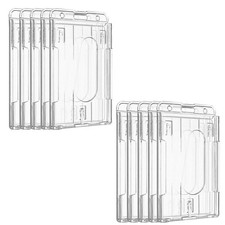 10Pcs Clear ID Card Badge Holder Hard PC Protector Vertical Slim Protect Case
