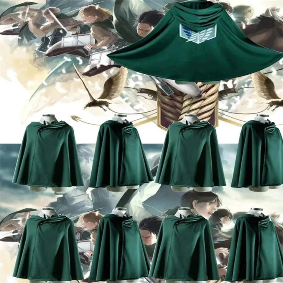 Capa Attack on Titan Scout Corps - Capa de cosplay con capucha verde/negro (unisex) Foto 3 de 4